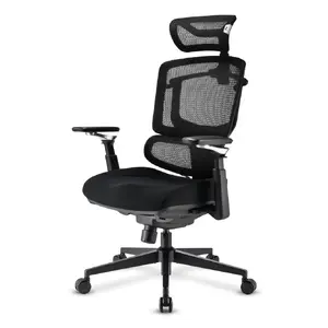 Biroja krēsls Sharkoon OfficePal C50 — polsterēts sēdeklis, sieta atzveltne, atzveltnes 49×62 cm, sēdekļa platums 50 cm, melns