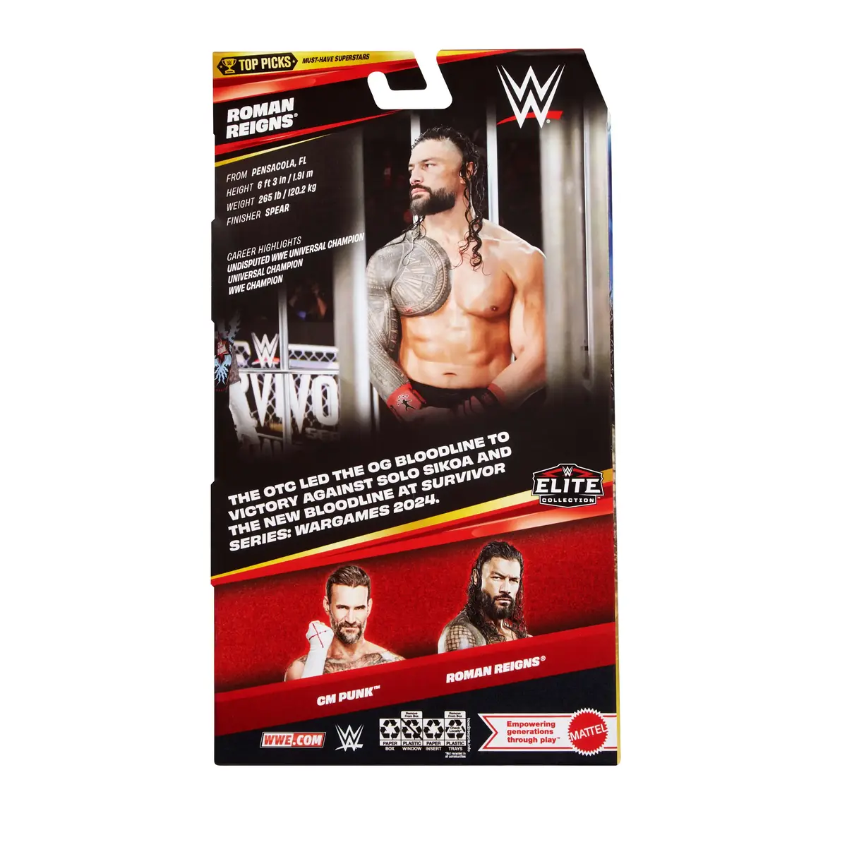 MATTEL WWE Elite Roman Reigns 6 collu figūra Photo 6
