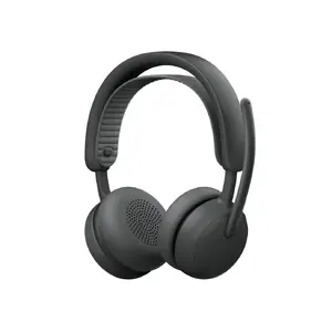 Austiņas Logitech Zone Wireless 2 ES — vadu un bezvadu, Bluetooth, USB-C, supraaurālas, galvas lente, 1,5 m kabelis, grafīta