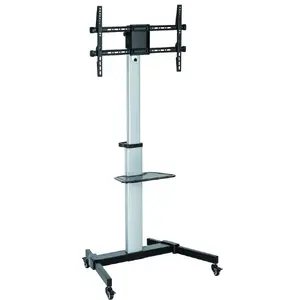 Floor stand with shelf trolley TECHLY ICA-TR-1546 for TV LCD/LED 37–86", 50 kg, VESA 200x200–600x400, height 1200–1600 mm, tilt -10–5°, rotate 180°