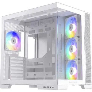 PC case Silentware View A-RGB White VIEWWHITE — mid-tower with A-RGB lighting, white finish