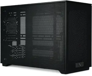Mini ITX/ATX korpuss ssupd Meshroom D (CS-MRD-BK-1) — kompakts melns korpuss ar režģa paneļiem
