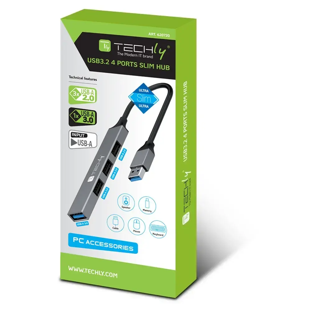 TECHLY IUSB32-HUB4A-3U2SLS USB 3.2 Gen 1 док для ноутбука Photo 2