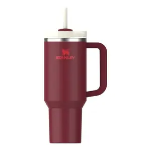 Термокружка STANLEY The Quencher H2.O FlowState с трубочкой 1,18 л, тёмно‑красная