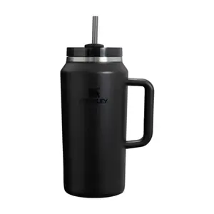 Термос-бутылка STANLEY The Quencher H2.0 Tumbler 1.90 л черная со трубочкой