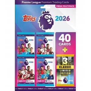 Topps Mega Multipack kolekcionāras kartiņas — Premier League, dažādu spēlētāju komplekts