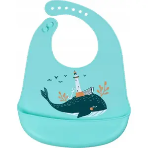 Baby silicone bib Simed SIMED ŚLINIAK SILIKONOWY WIELORYB – silicone feeding bib, washable, waterproof