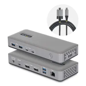 Docking station StarTech.com Dual‑Monitor USB‑C 4K60 DisplayPort, 100W charging, 1GbE, USB 3.2 Gen 2
