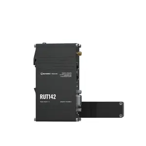 Industrial router TELTONIKA RUT142 — Wi‑Fi 4 (2.4 GHz), RS232, 2×RJ45 10/100 Mb/s, IP30, aluminium housing