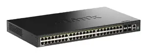 Switch D-Link DGS-1530-52P/E — 52-port Gigabit Managed PoE+ with 48×10/100/1000 RJ-45 and 4×10G SFP+