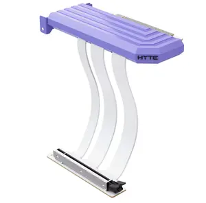 Кабель PCIe 5.0 Hyper Riser от HYTE, модель ACC-HYTE-PCIE50-TM, 20 см, фиолетово‑белый