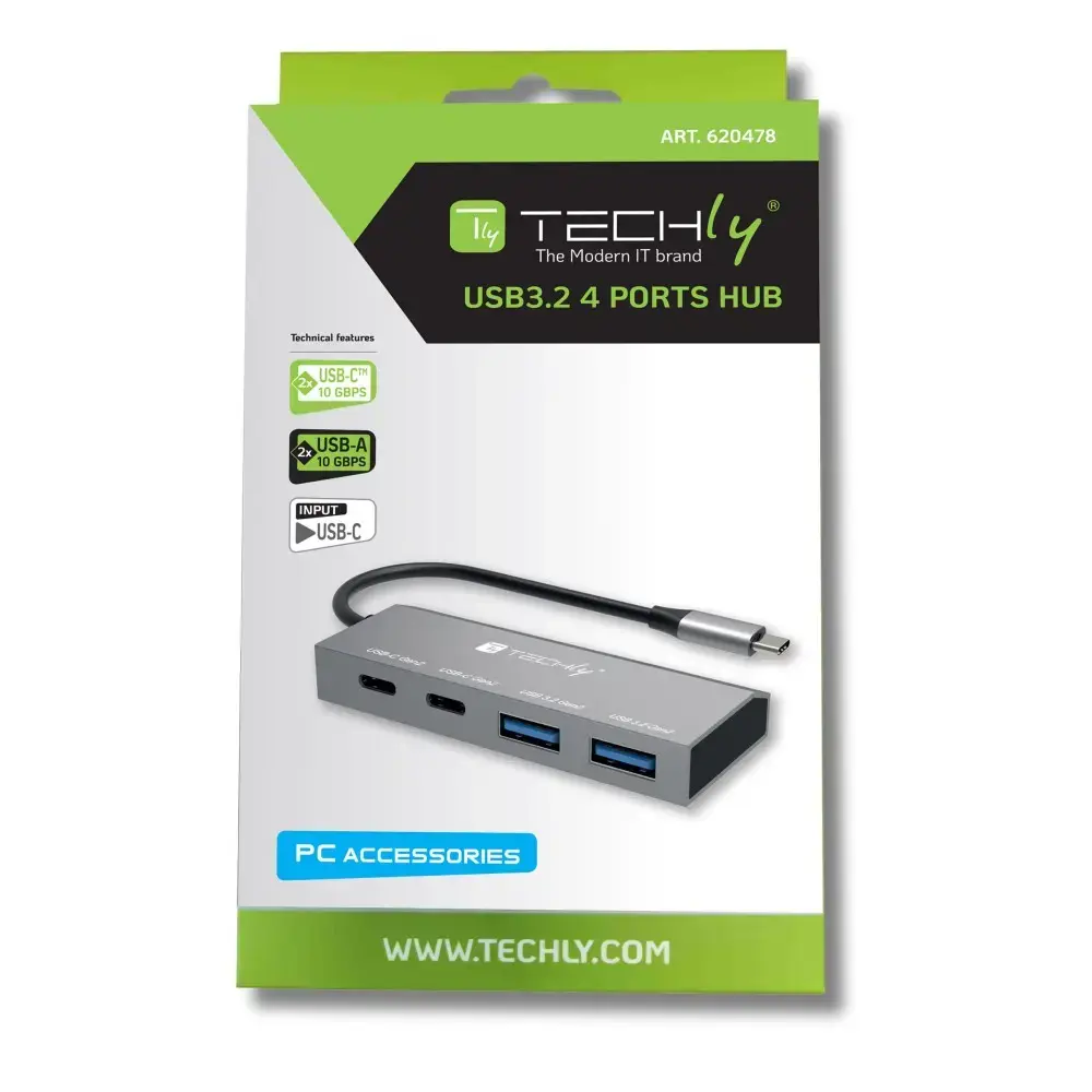 Techly IUSB32C-HUB4AC2 USB-C док для ноутбука Photo 2