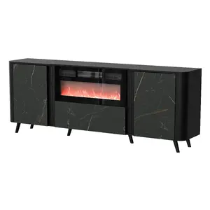 Комод Cama Meble Volare 200 x 39 x 75 см, черный / San Sebastian, ДСП