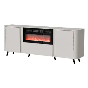 Комод Cama Meble Volare 200 x 39 x 75 см, цвет кашемир, каркас из ДСП, с встроенным камином