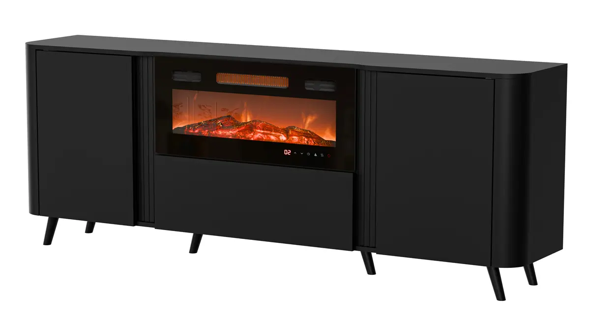 Cama Meble Volare melna kumode ar