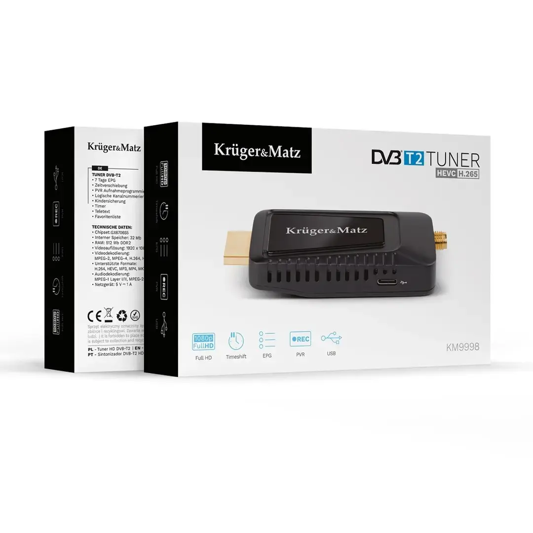Мини-тюнер DVB-T2 KRUGER & MATZ KM9998 Photo 7