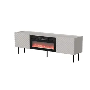 ТВ-тумба cama meble LUCCA 180×40×59 см, верх cashmere, чёрный камин