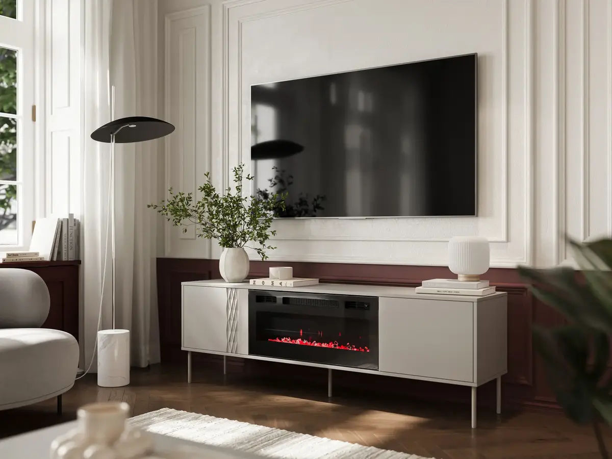 TV kumode ar kamīnu Cama Meble TRESSE 180x40x54,5 Photo 3