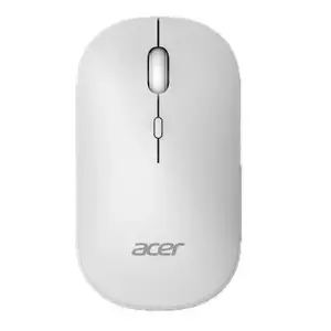 Bezvadu ambidextrāla pele Acer AMR130 — RF + Bluetooth, 1600 DPI, 4 pogas, balta