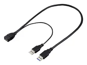 USB 3.2 Gen 1 cable Renkforce RF-5719752 — USB A to 2× USB A, 0.5 m, black