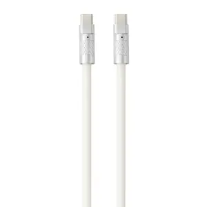USB C to USB C cable Renkforce RF-6056876, USB 2.0, 1 m, Silver/White