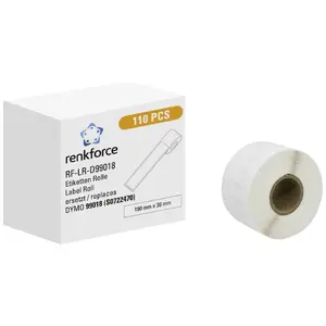 Self-adhesive continuous printer labels Renkforce RF-6027840 — white, 19 cm × 3.8 cm, 110 pcs