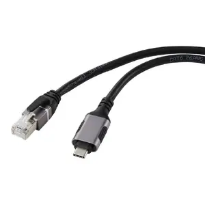 Cable gender changer Renkforce RF-6055778 USB-C to RJ45 1.8 m, round cable, black