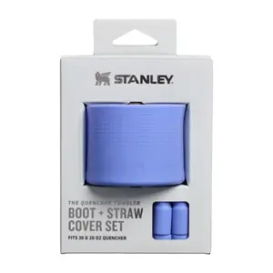 Protective cover set for STANLEY The Quencher Boot + Straw Topper — fits 0.89 L and 0.59 L thermo mugs, hydrangea blue (set of 2)