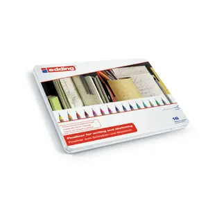 Fineliner pen set Edding 55 — multicolour, round tip, 16 pcs