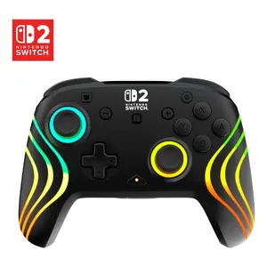 Wireless RGB Gaming Controller Turtle Beach Afterglow Wave Black for Nintendo Switch 2 — Bluetooth/USB-C, Built-in Battery 20h, 3 m Cable