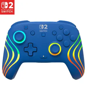 Wired & Wireless Gamepad Turtle Beach Afterglow Wave Blue for Nintendo Switch 2 — Bluetooth/USB-C, RGB, Built-in 20h Battery, 3 m Cable