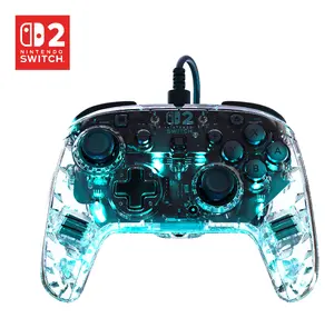 Turtle Beach Afterglow Clear vadu RGB spēļu kontrolieris Nintendo Switch 2, caurspīdīgs, USB