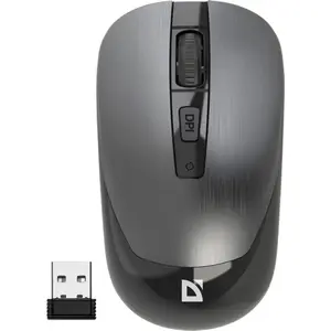 Wireless optical silent mouse DEFENDER WAVE MM-995 — 1600 DPI, no-click design, silver