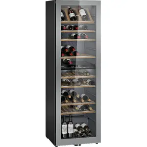 Compressor wine cooler Siemens iQ500 KW36KATGA — freestanding, grey, 199-bottle capacity, 7–19°C, touch control