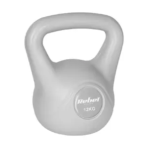 Rebel kettlebella 12 kg — čuguna ar bitumena pelēku pārklājumu, 1 gab.