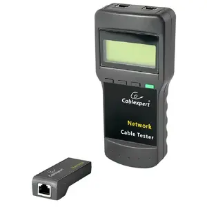 Network cable tester GEMBIRD NCT-31 — continuity tester with LCD, RJ-11/RJ-12/RJ-45 support, black