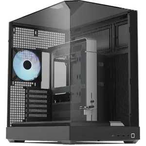 Tower case APNX V2 with three tempered glass panels, black
