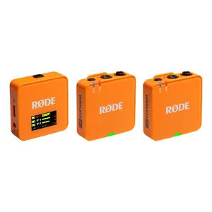 Wireless lavalier microphone system Rode Wireless GO (Gen 3) — orange transmitter/receiver set