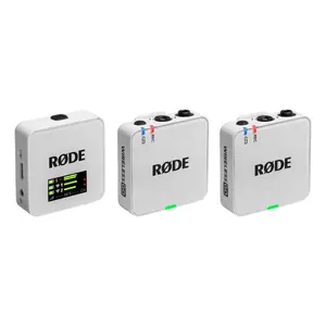 Wireless GO (Gen 3) bezvadu mikrofonu sistēma no Rode Microphones, balta — kompakts raidītājs un uztvērējs