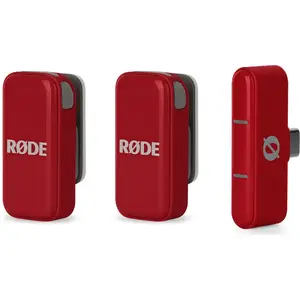 Wireless Microphone Rode Microphones WIMICROCRED — compact wireless USB‑C transmitter, red