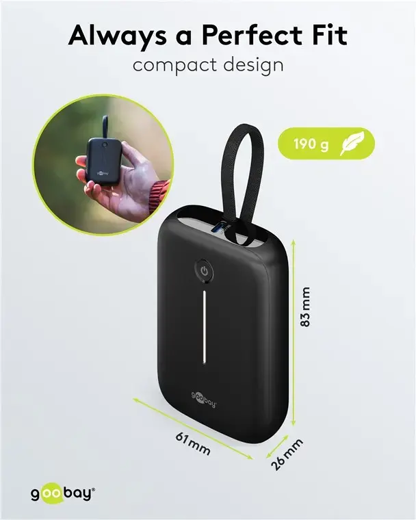 GOOBAY power bank 10,000 mAh with integrated USB‑C cable Photo 7
