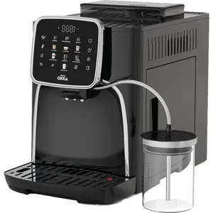 Pilnībā automātiska espresso kafijas automāts Arzum Okka Espresso Pro M melns/hroms ar piena trauku
