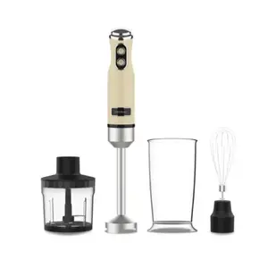 Ручной миксер CECOTEC Power Mixer RetroYellow 1200MAX Cream&Crush, 1200 Вт, регулировка скоростей, насадки для теста и взбивания