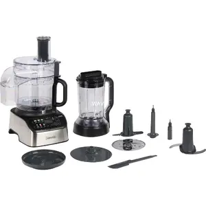 Virtuves kombains Kenwood MultiPro OneTouch Compact — 1000 W, iebūvētas svari, blendera uzgaļs, sudraba/melnā