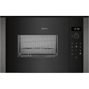 Built-in microwave NEFF HLAGD53G0 N50 black/grey with grill, left door hinge