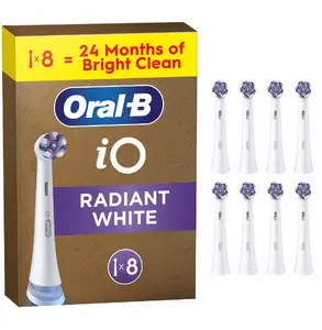 Oral-B replacement brush heads iO Radiant White 8-pack, white, compatible with iO series