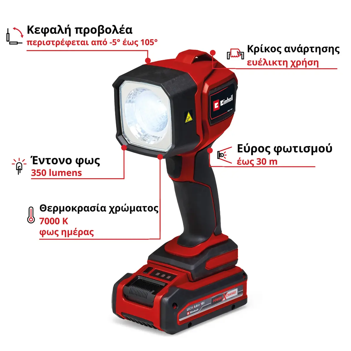 EINHELL TC-CL 18/350 Li аккумуляторный LED светильник Photo 3