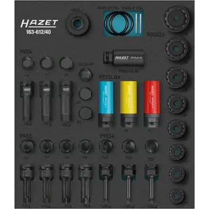 Набор ударных торцевых головок Hazet 163-612/40, 40 предметов, размер 2/3+