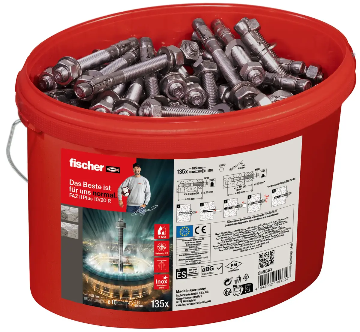 FISCHER FAZ II Plus 10/20 R — нерж. анкер-болты Photo 2