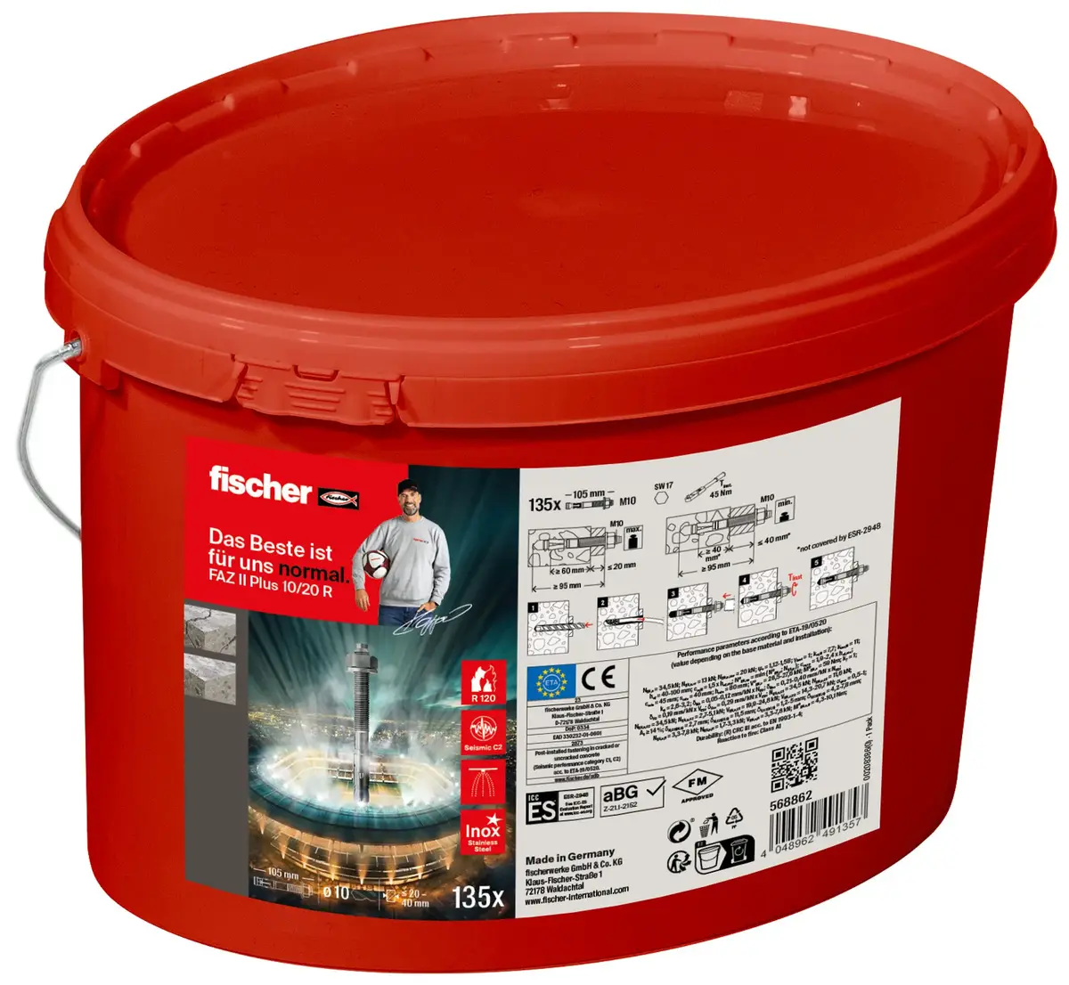 FISCHER FAZ II Plus 10/20 R — нерж. анкер-болты Photo 4